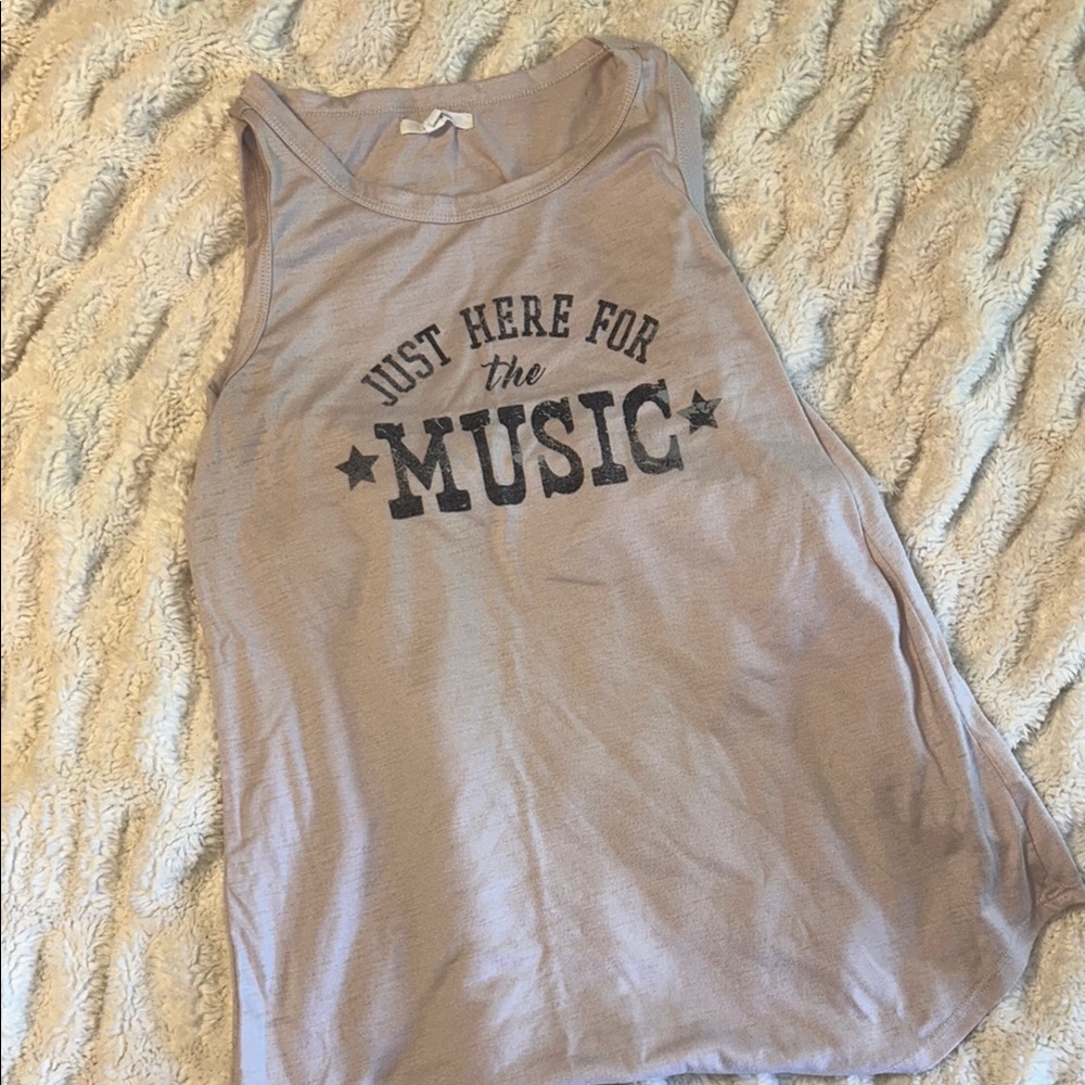 Maurices Light Tan Graphic Sleeveless Top
